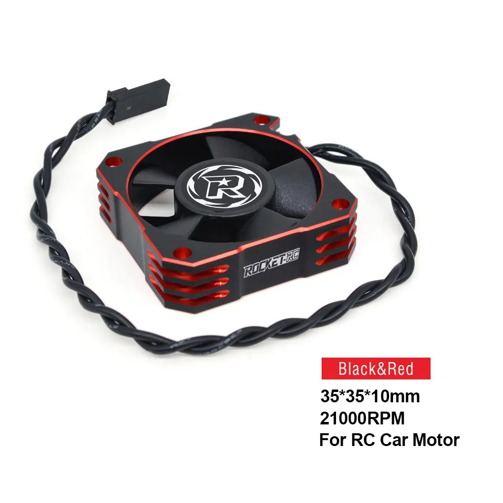 Surpass Hobby Rocket-RC 30mm 40mm 50mm 25mm 35mm Metall Lüfter für RC Auto ESC Motor Wärmeableitung-V2 Version Rot & Schwarz – Detail 9