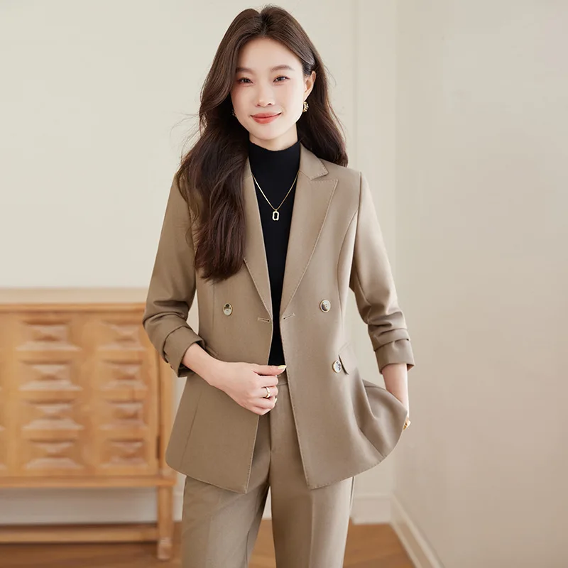 Professional Women's Suit for Spring and Autumn2025New High-End Feel Interview Formal Workwear Woolen Suit Jacket