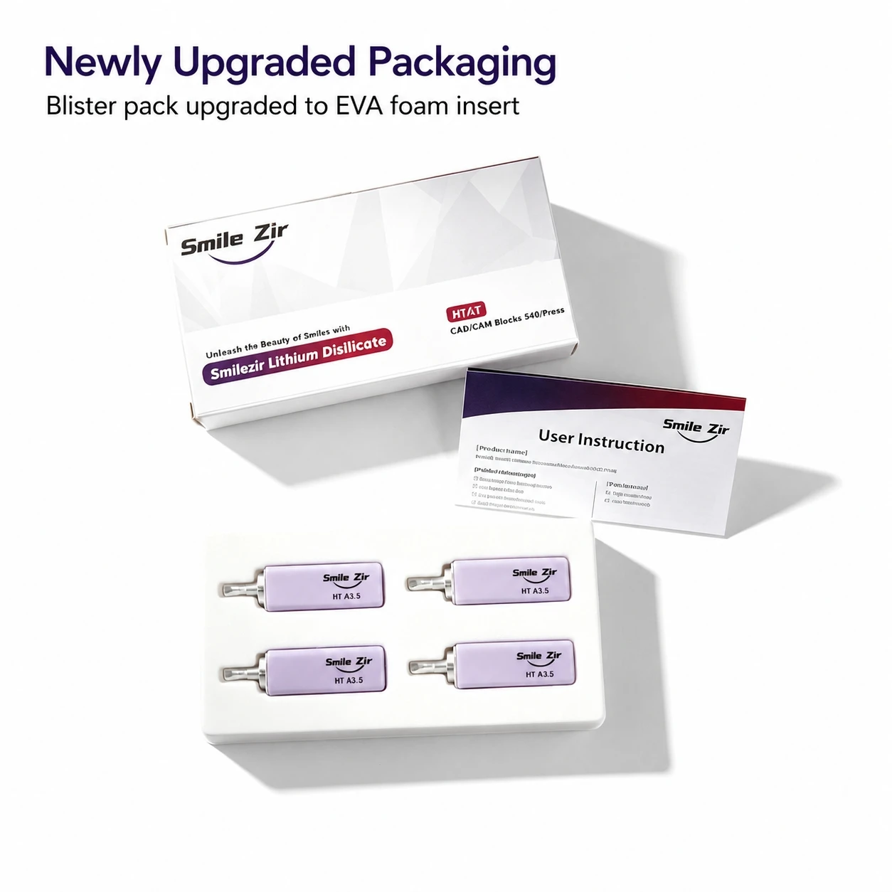 Dental Lithium Disilicate Blocks 4 Pcs B40 Glass Ceramic Dental Lab HT/LT for CAD CAM Sirona Cerec Emax Veneer Dentist Material