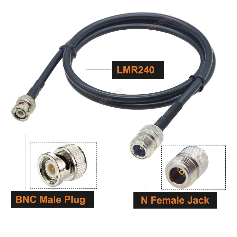 LMR240 Cable BNC Male Plug to N Male /N Female Jack RF Adapter 50 Ohm 50-4 Pigtail RF Coaxial Jumper 4G 5G LTE Extension Cord