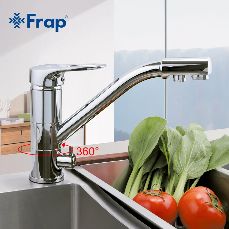 

Frap Filter Kitchen Faucets Chrome Pure Water Kitchen Faucet 360 Degree Rotatable Tap Purification Features Mixer