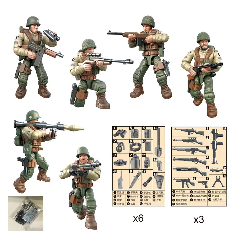 

Ww2 Battle Of Rhineland US Army Mega Block Action Figures World War Penetrate Into The Enemys Rear Weapon Gun Building Brick Toy