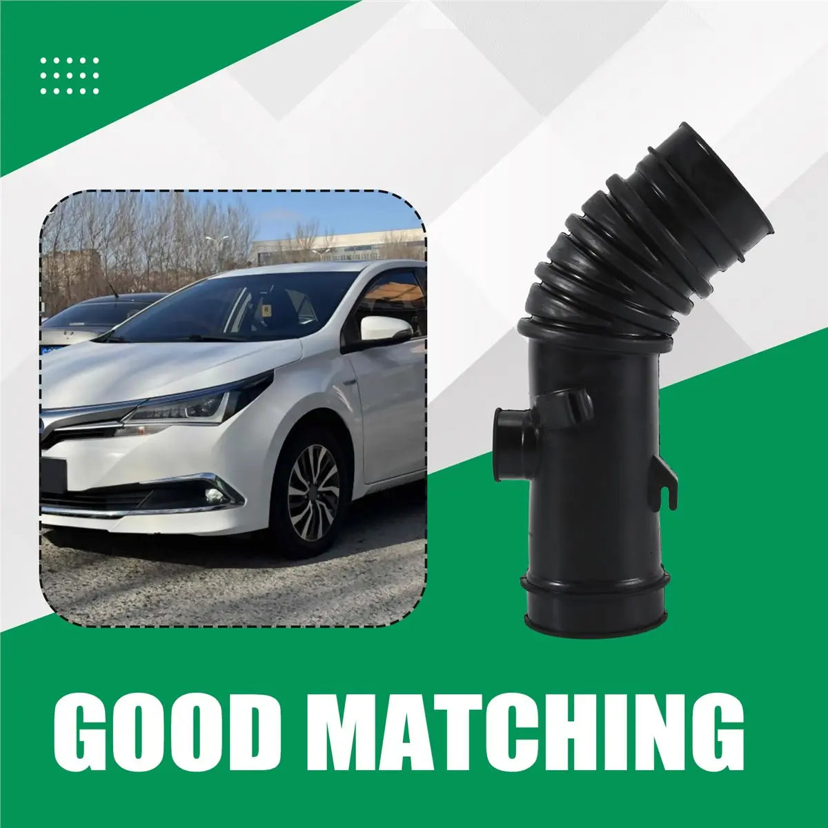 #59D Engine Cleaner Intake Hose,Engine Air Cleaner Intake Hose for Toyota Corolla 1993-1997 1.6L 1.8L (black & transparent)