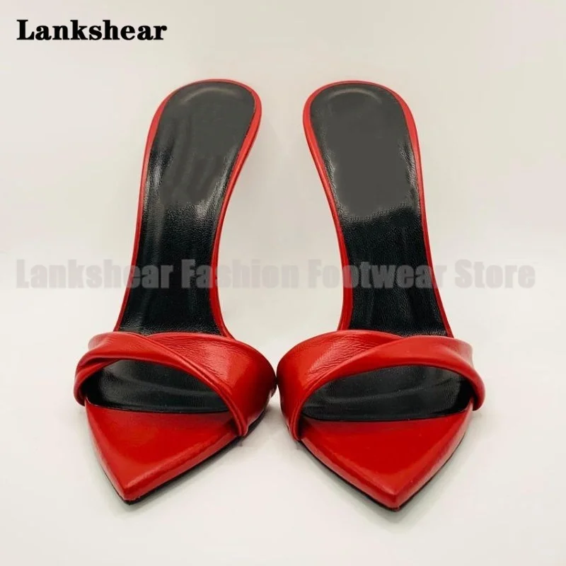 Twist-Knoop Open Teen Muilezels Slippers Sexy Puntschoen Hoge Hakken Vrouwen Schoenen Zomer Slippers Nieuw In Sandalias De mujer Verano