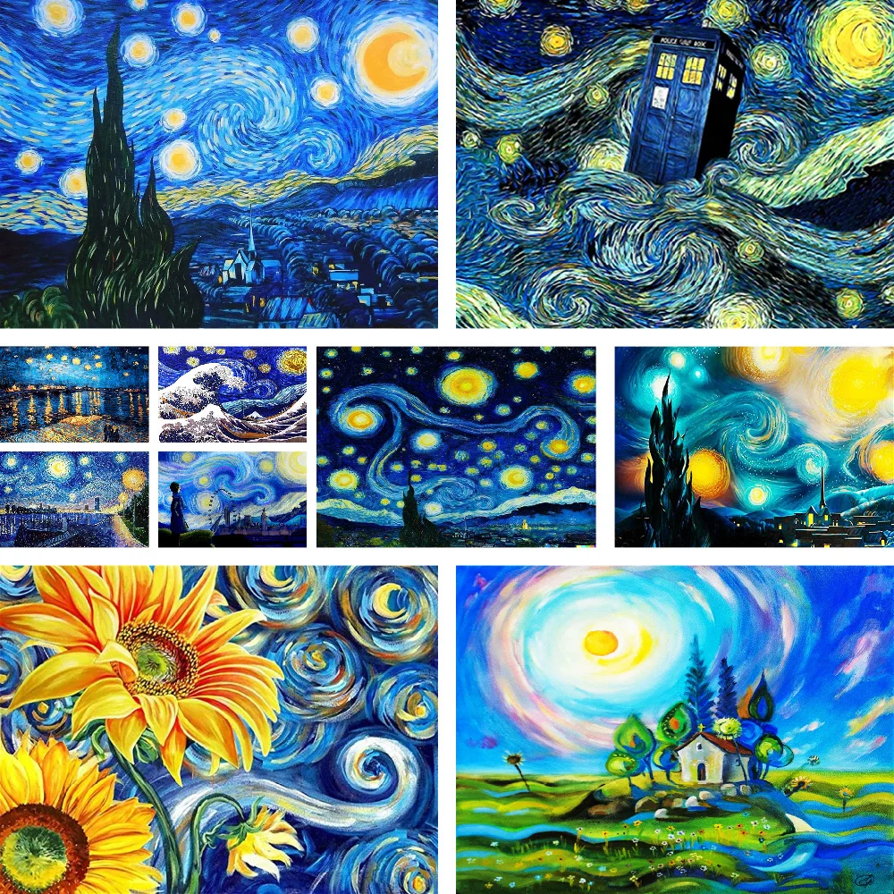 Van Gogh Starry Night Paint By Numbers Crafts Kits For Adults Bedroom Decoration Personalized Gift Ideas Dropshipping 2023