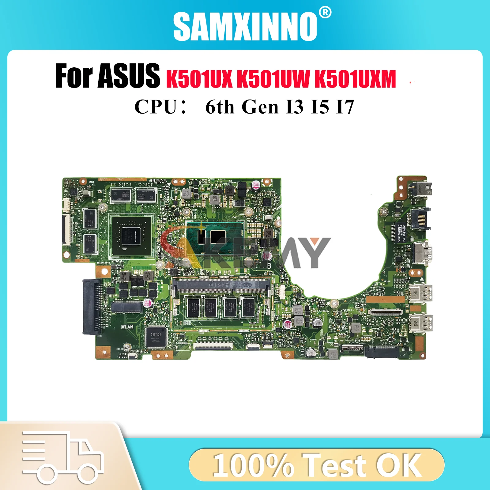 

K501UX Laptop Motherboard For ASUS VivoBook K501UX K501U A501U K501UQ U5000 K501UW K501UXM K501UWK K501UB Mainboard I3 I5 I7 CPU