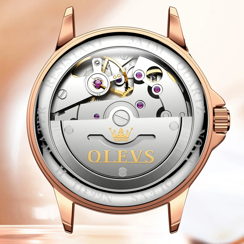 OLEVS Ladies Watch Woman Luxury Fashion Waterproof Watch for Women Watches Ceramic Automatic Mechanical Clock Gift Relogio