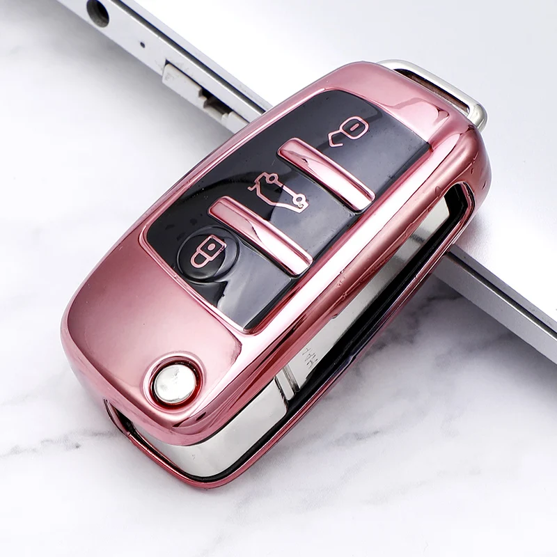 لأودي A1 A3 A4 A5 A6 C5 C6 Q7 بولي TPU سيارة للطي مفتاح غطاء حقيبة شل حامل المفاتيح مفتاح حامي الملحقات #3