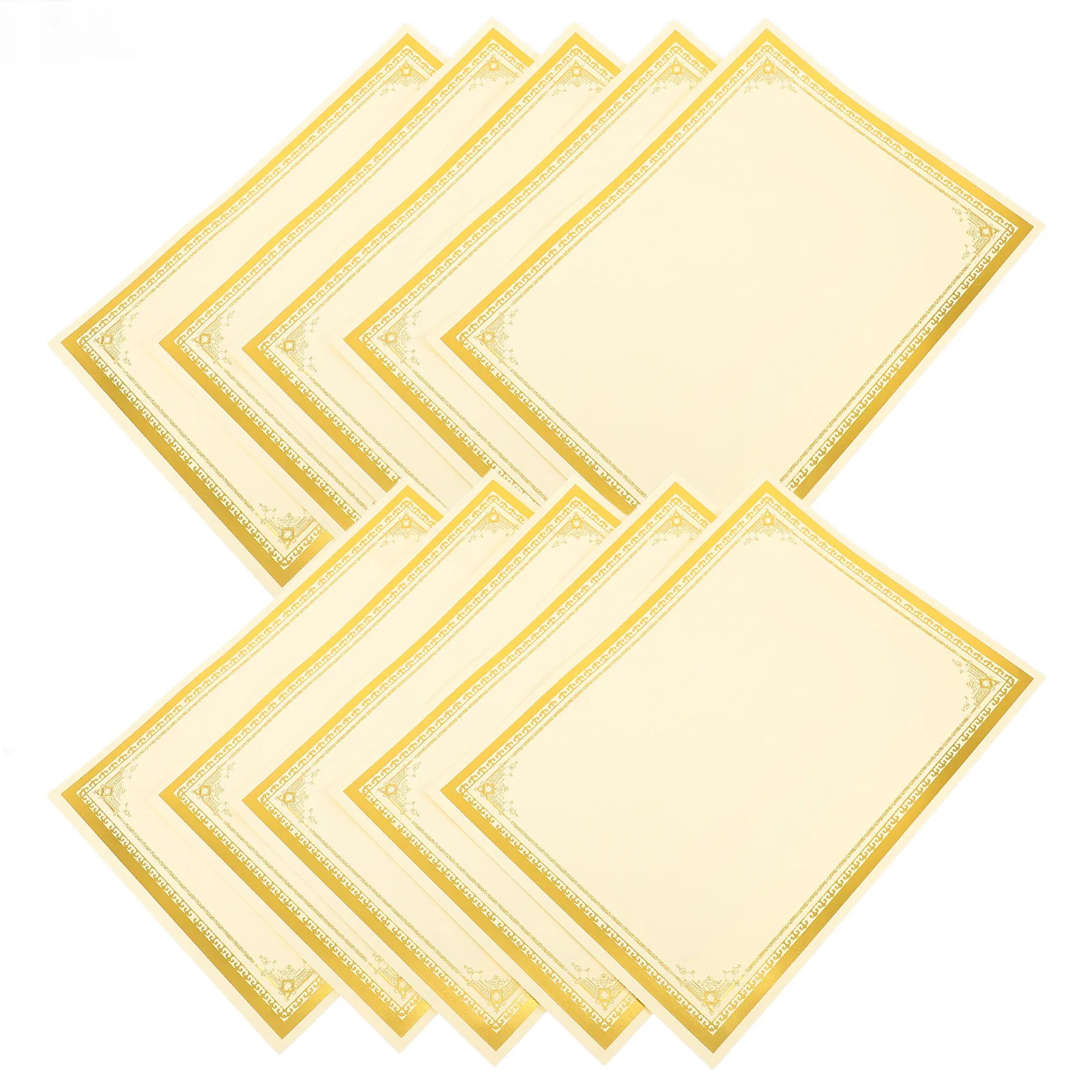 

10Pcs Certificate Inner Paper DIY Blank Certificates for School Awards End of Year Honors Exquisite Details Certificates