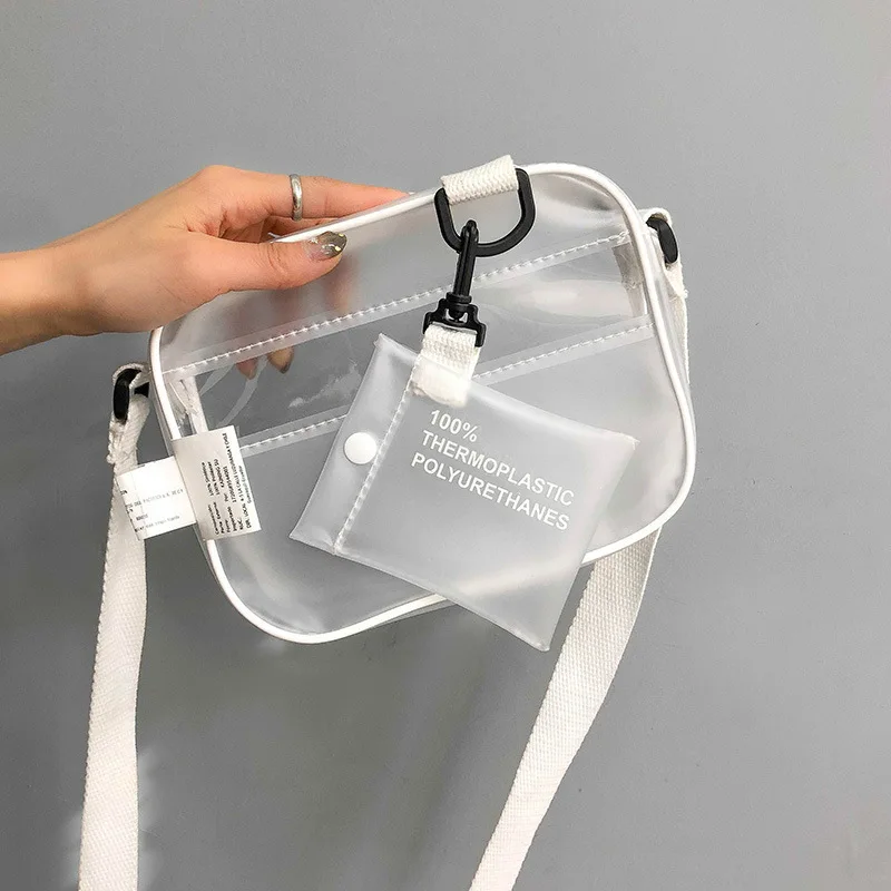 

Casual PVC Transparent Bag Women Crossbody Bags Jelly Small Phone Bags Shoulder Bag Handbag Card Holder Transparent Ladies Purse