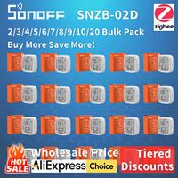 Wholesale 2-20PCS/Lot SONOFF SNZB-02D Zigbee LCD Smart Temperature Humidity Sensor, Bulk Price for Smart Home Automation Project
