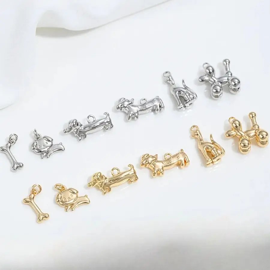 

14K Copper Bag Real Gold Pet Dog Sausage Dog Thin Dog Poodle Pendant Diy Handmade Jewelry Pendant