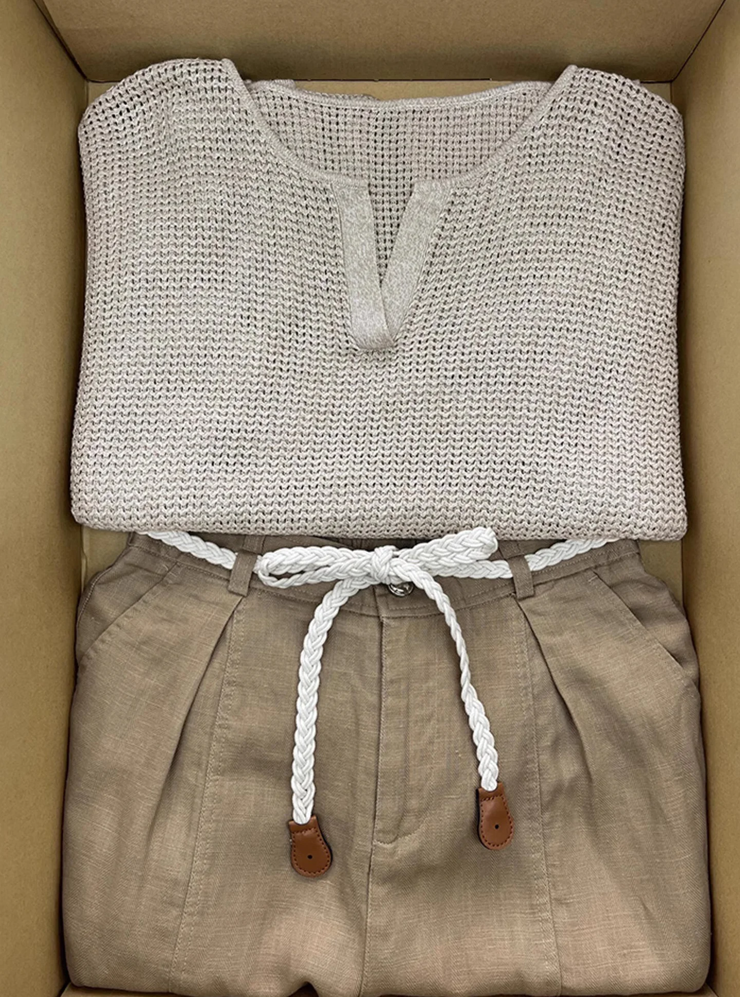 

Ранняя весна, вязаный топ цвета хаки, широкие брюки, комплект из двух предметов, Sli Commute Sle Long Sve round Ne, повседневная одежда