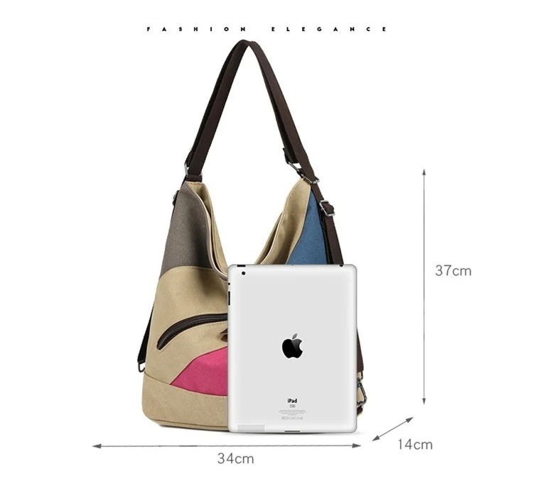 Women Backpack Large Capacity Patchwork canvas School Bags For Teenage Girls Female Shoulder Bag travel Backpack bagpack totes