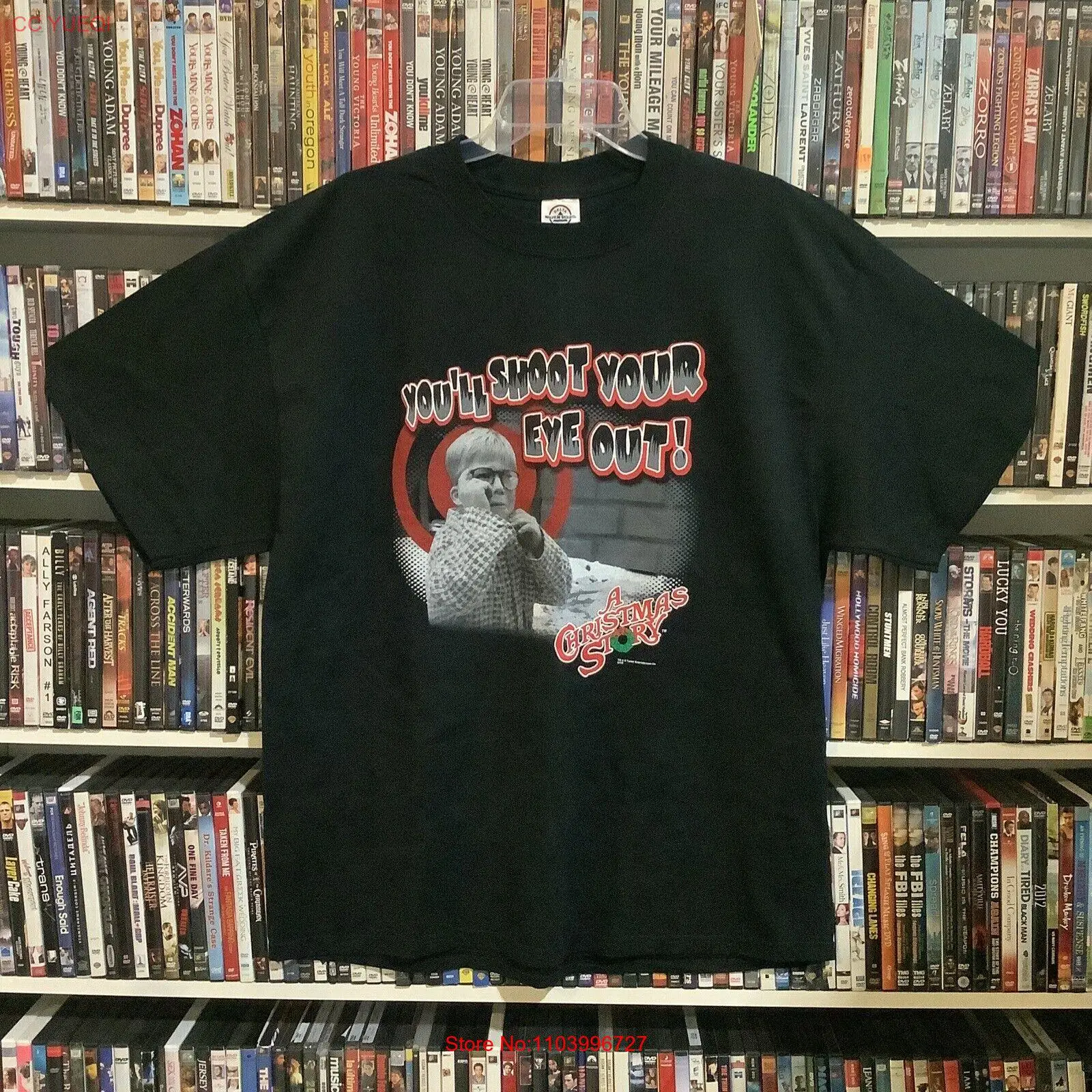 VTG A Christmas Story Shirt Men XL Black You'll Shoot Your Eye Out Ralphie Movie