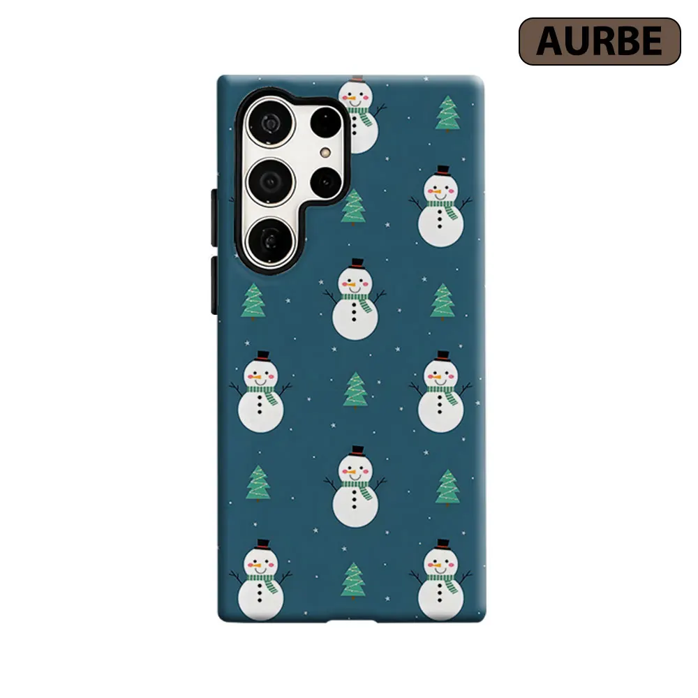 Snowman Christmas Phone Case For Samsung Galaxy S26 S25 S24 S23 Ultra Plus HD Hard Double Layer Film Cover