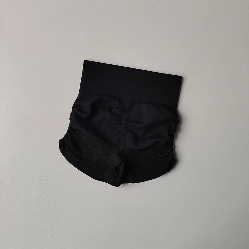 Sexy Plissierte Shorts mit Kordelzug für Damen, Enganliegende Hochgeschnittene Hüftformende Hosen, Atmungsaktive Yoga-Fitness-Dreiviertelhosen – Detail 15