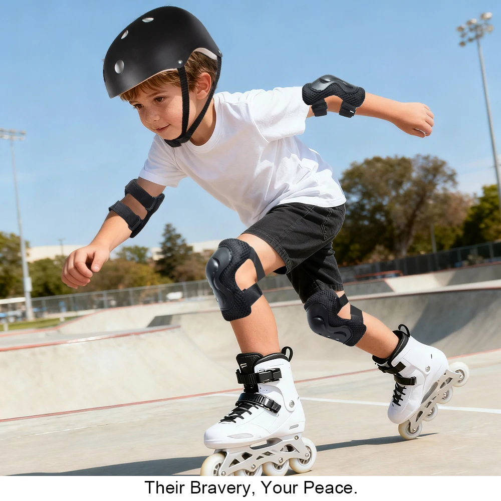 Durable Lightweight Crash-Proof Helmet And Comfortable 3-in-1 Pad Set for Ages 3-10 Ideal for Trike Skates Or Balance Bike