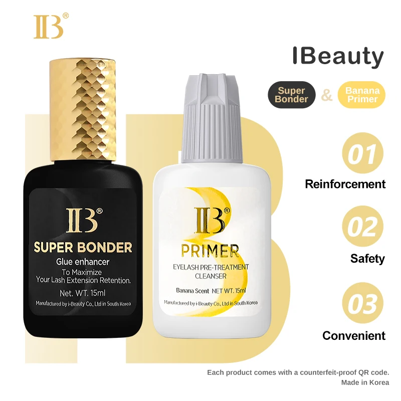 1 Bottle Korea Original IBeauty Eyelash Extensions Glue 15ml IB Primer Super Bonder False Lash Adhesive Glue Makeup Tools Shop