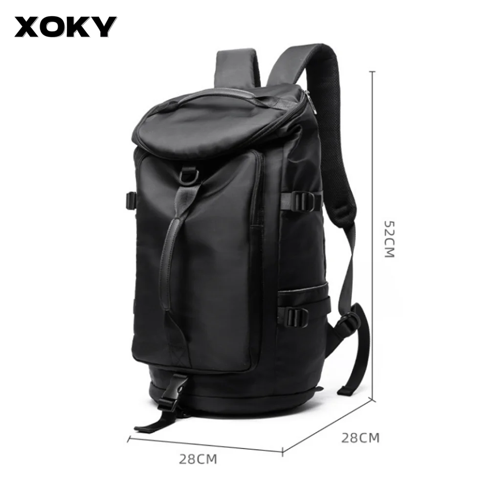 

XOKY Large Travel Shoulder Bag Waterproof Sport Duffle Backpack Outdoor Luggage Pack Trip Bucket Rucksack Function Mochila Men