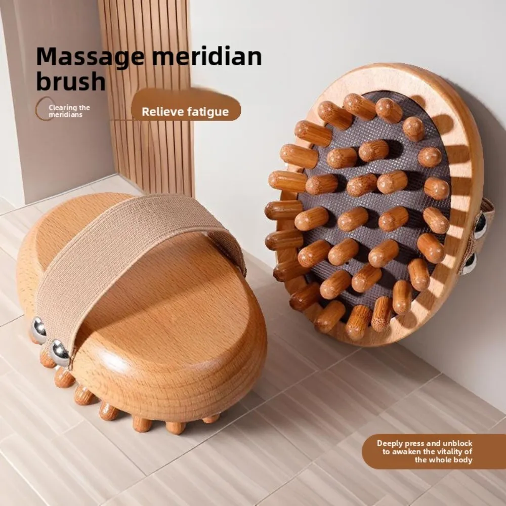 

Beech Wood Massage Comb with Airbag Cushion for Meridian Stimulation Full Body Fatigue Relief Brush