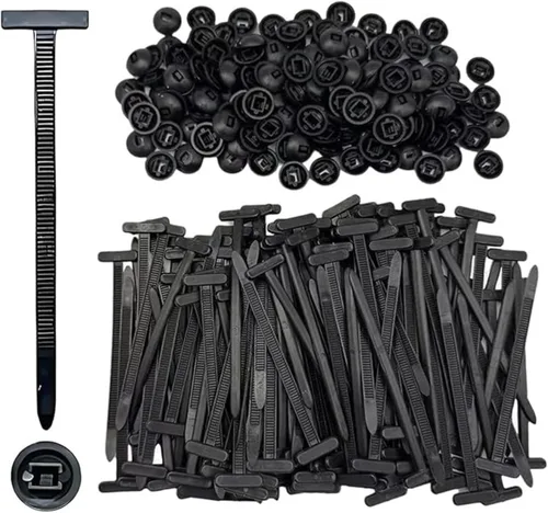 Imagen 2 del producto Hebilla de brida para cables Universal de nailon, soporte de bridas con cremallera resistente con diseño de Pin y botón, bridas para cables de plástico, herramientas, sujetadores para carrocería de coche