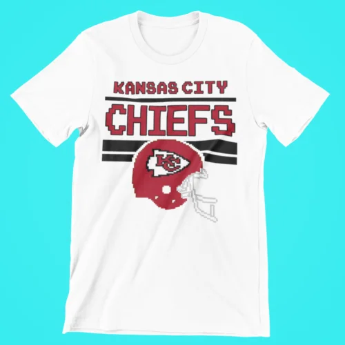 Kansas City Chiefs Tecmo Bowl Throwback Retro NES Pixel 8 Bit Graphic T-Shirt