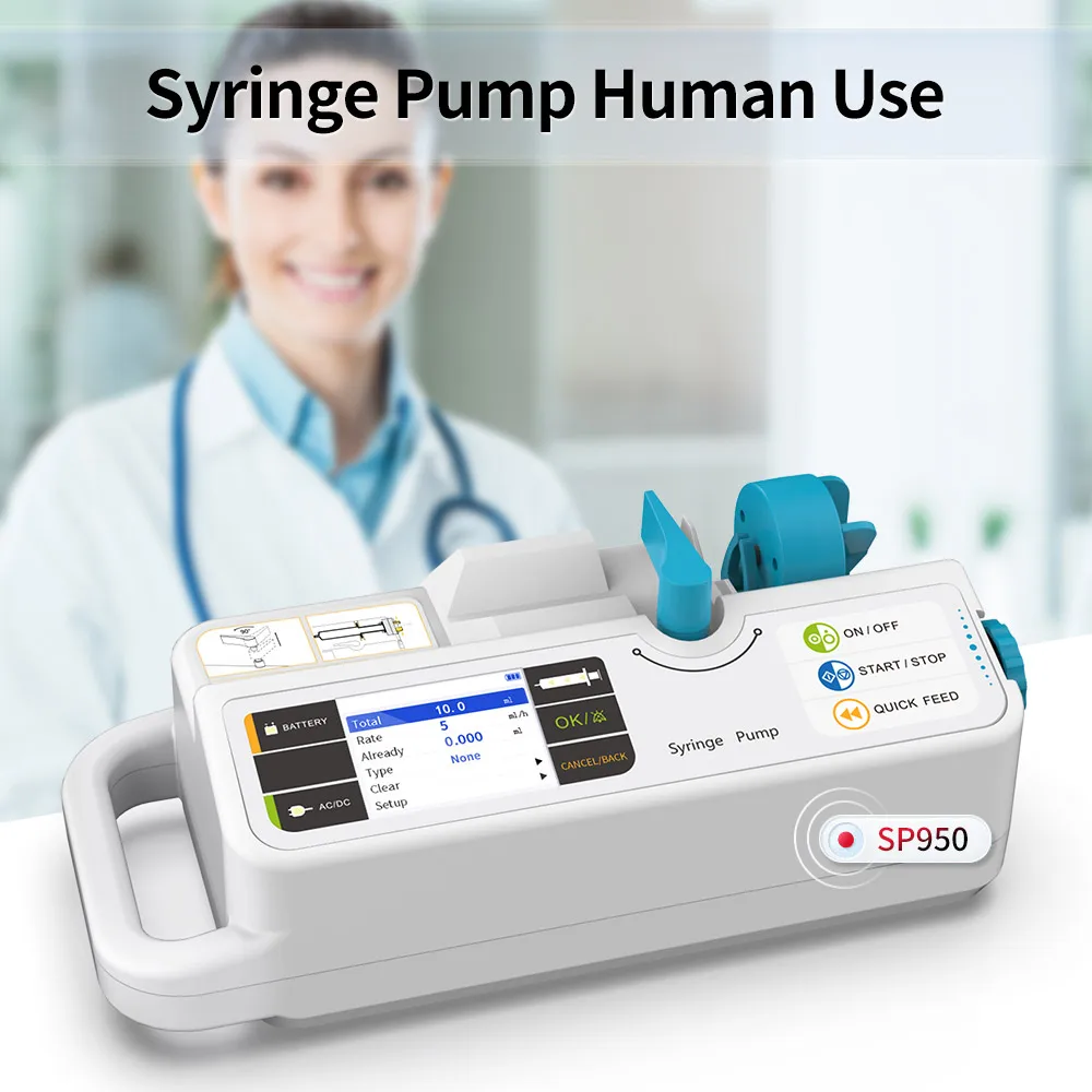 CONTEC Brand Syringe Pump SP950 LCD real-time Alarm Rechargable battery(Human or Veterinary Use)