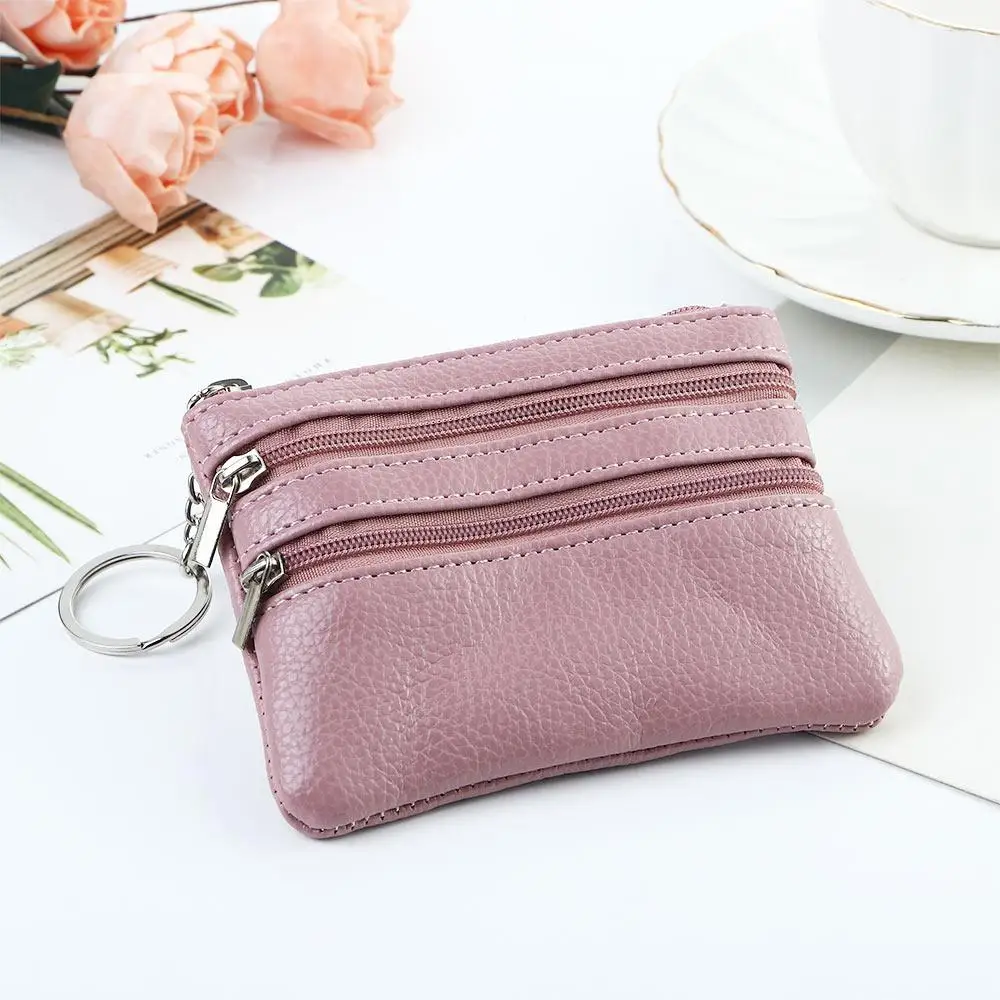 محفظة النقود المعدنية أزياء بو الجلود متعددة الوظائف بطاقة تخزين أكياس البسيطة سستة محافظ حاملي المفاتيح