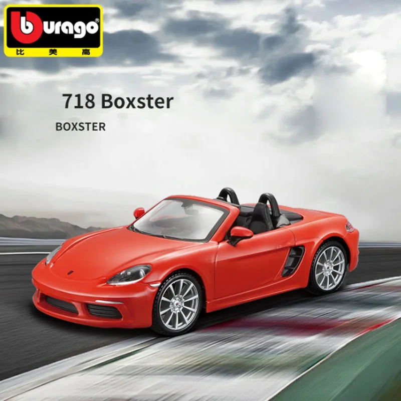 

BBURAGO 1:24 Scale 718 Boxster Cabriolet Alloy Simulation Car Model Static Collection Decorated Holiday Gifts Toys Souvenir Gift