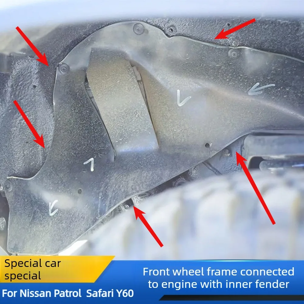 For Nissan Patrol Super Safari Y60: Wheel Arch Fender Seals and Front Wheel Frame Engine Interior Connection Fenders view 4