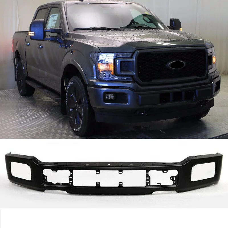 For 2018-2020 Ford F150 Front Bumper Face Bar Pickup W/ Fog Lights Hole Primed;JL34-17757-F;JL3Z-17757-EAPTM