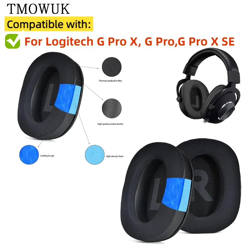 

Replacement foam Ear Pads pillow Cushion Cover for Logitech G Pro X, G Pro,G Pro X SE Gaming Headphone Headset Ear Pads