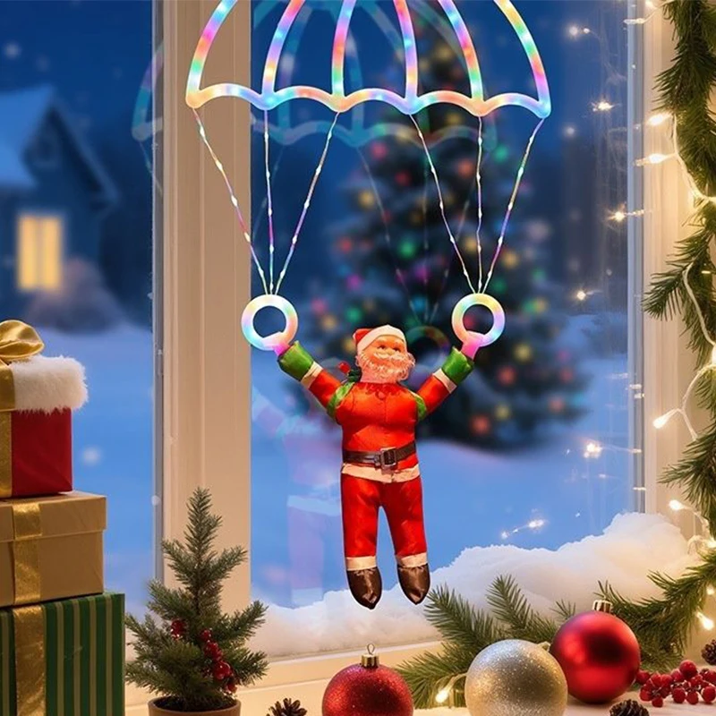 

Usb Christmas Decorations Lamp Outdoor Santa Claus Parachute Light Waterproof 8 Modes Hanging Holiday Light for Indoor Eave Roof
