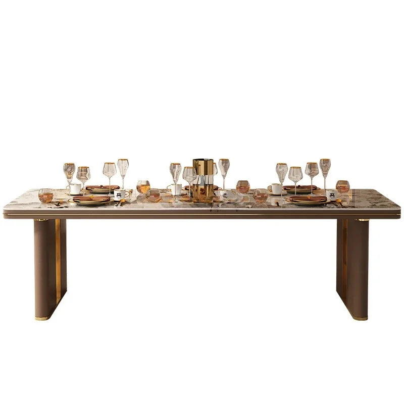 Y1 New rock slab dining table light luxury high-end home dining table modern simplicity