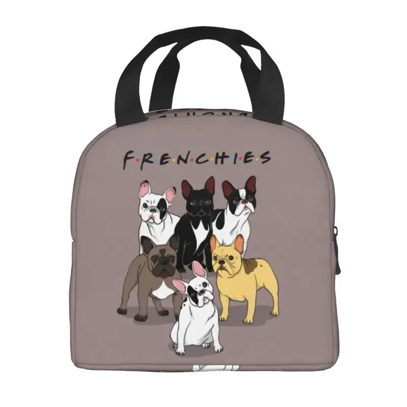 Bolsas de almuerzo aisladas divertidas para Bulldog Francés, enfriador térmico impermeable para perros y animales, caja Bento para niños, escuela y oficina