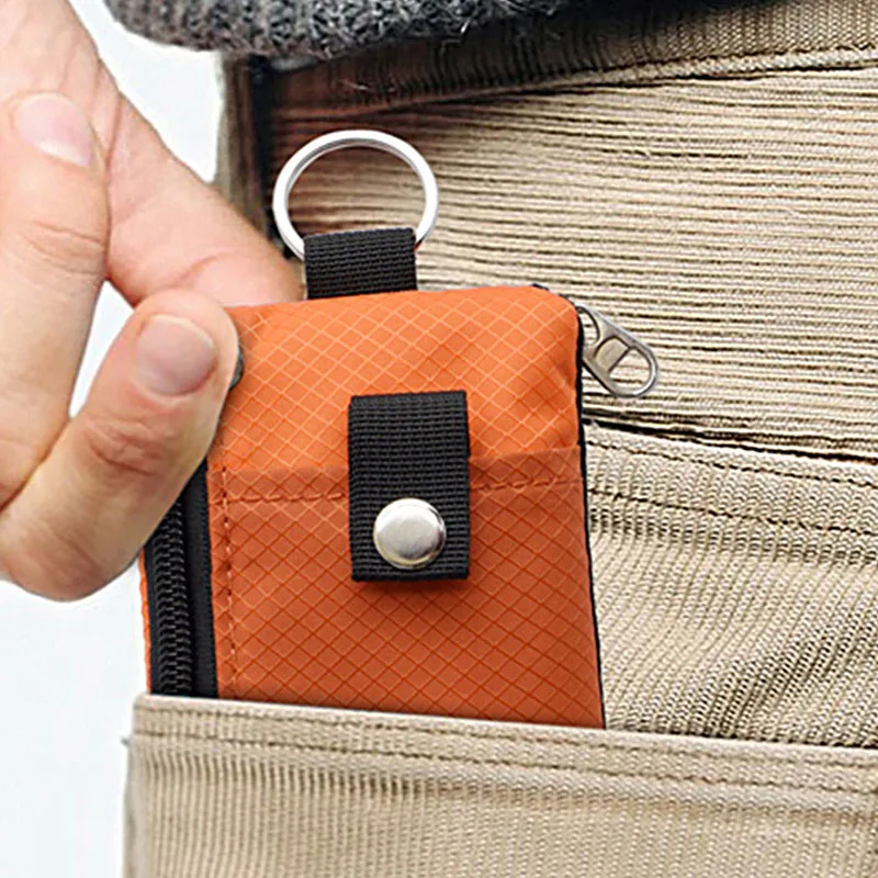 Gebwolf RFID Blocking Small Wallet with ID Window Waterproof Zipper Case Pouch with Lanyard Keychain for Cards Cash Coin Purse