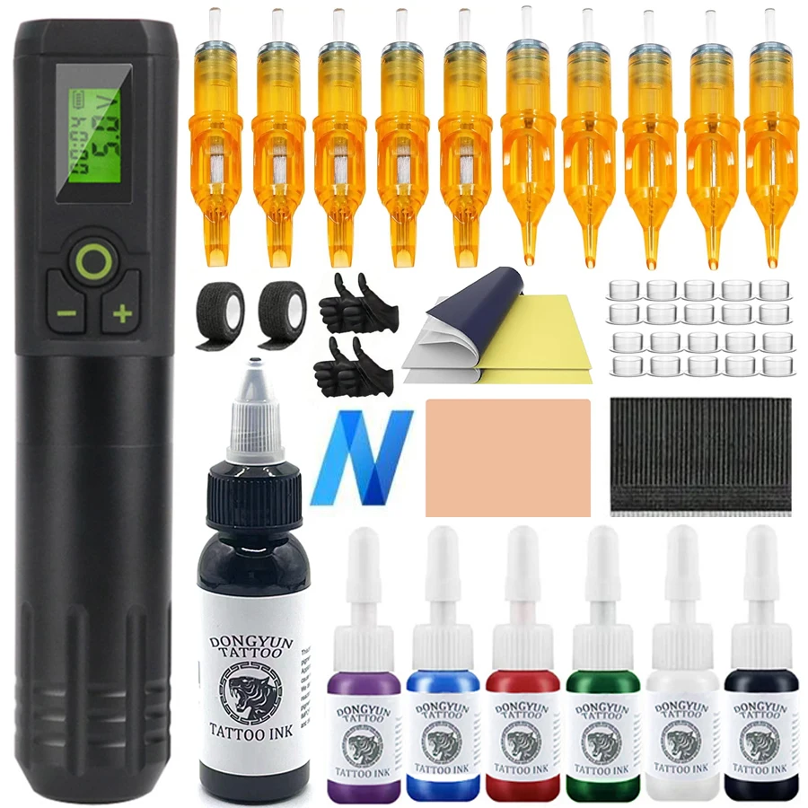 

Tattoo Gun Kit Cartridge Tattoo Machine Kit Tattoo Kit for Beginners Rotary Tattoo Pen Type Machine Kit Complete Tattoo Supplies