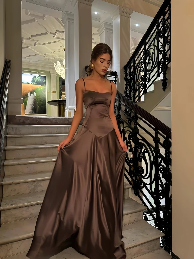 فستان التخسيس للحفلات الراقصة بتصميم حورية البحر بحمالات مكشكشة بطول الأرض لقضاء العطلات وحفلات الكوكتيل المسائية الطويلة للنساء #4