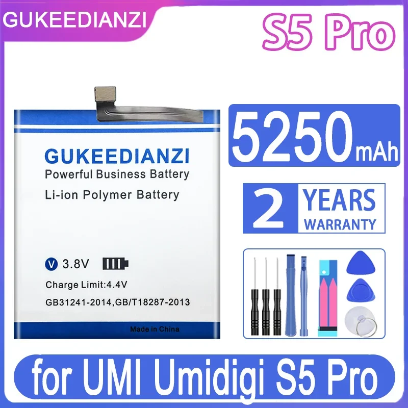 

Сменный аккумулятор GUKEEDIANZI S5 Pro 5250 мАч для UMI Umidigi S5Pro батареи + Бесплатные инструменты
