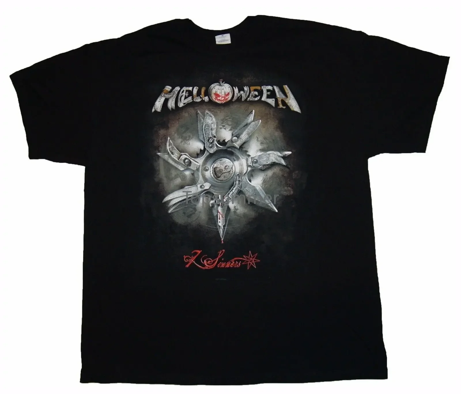 Helloween 7 Sinners T Shirt Xl Brand New Official Men's T-shirts Funny Gifts for Men Tshirts Cotton Mens Heavyweight Tshirt