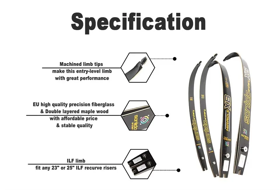 Sanlida Miracle X8 ILF Recurve Bow Limbs 66