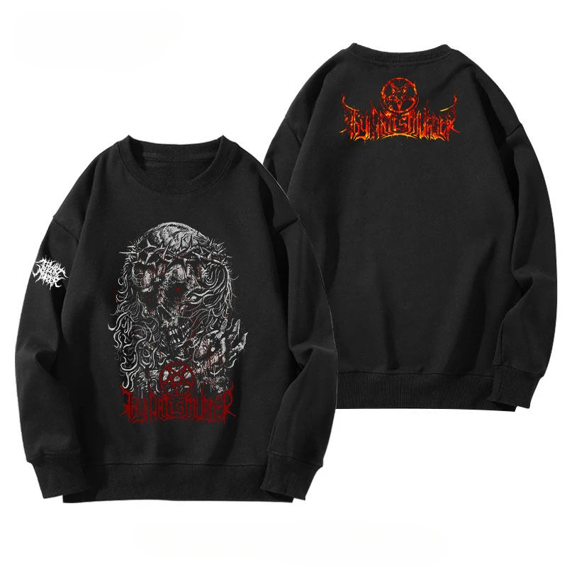 Hot Australian Deathcore Band Thy Art Is Murder's Round-neck Pullover Hoodie Men Featuring Hardcore Rock Style and Retro Design