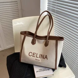 Super Large Capacity Canvas Totes Women Handbags Letters Printed Leisure Shopping Storage Big Bag Female Shoulder Messenger Bags