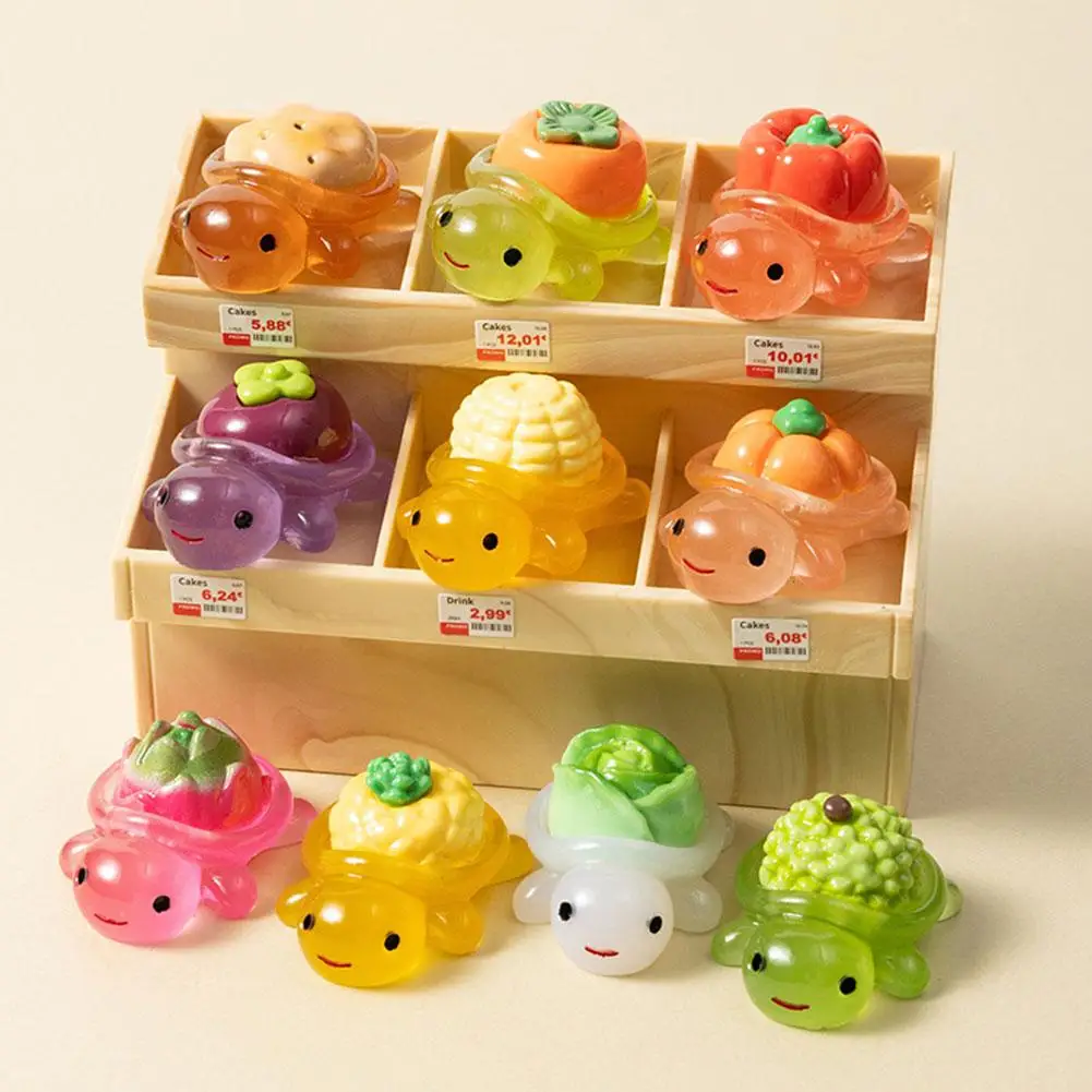 10 stks Landschapsarchitectuur Hars Ambachten Gloeiende Schildpad Tuin Aquarium Miniaturen Ornamenten Mini Lichtgevende Fruit Schildpad Woondecoratie