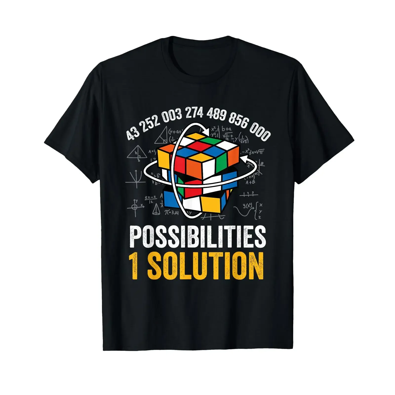 Funny Speed Cubing Puzzle Cuber Math One Solution T Shirt vintage Washed Top For Everyday Wear fashion Comfortable