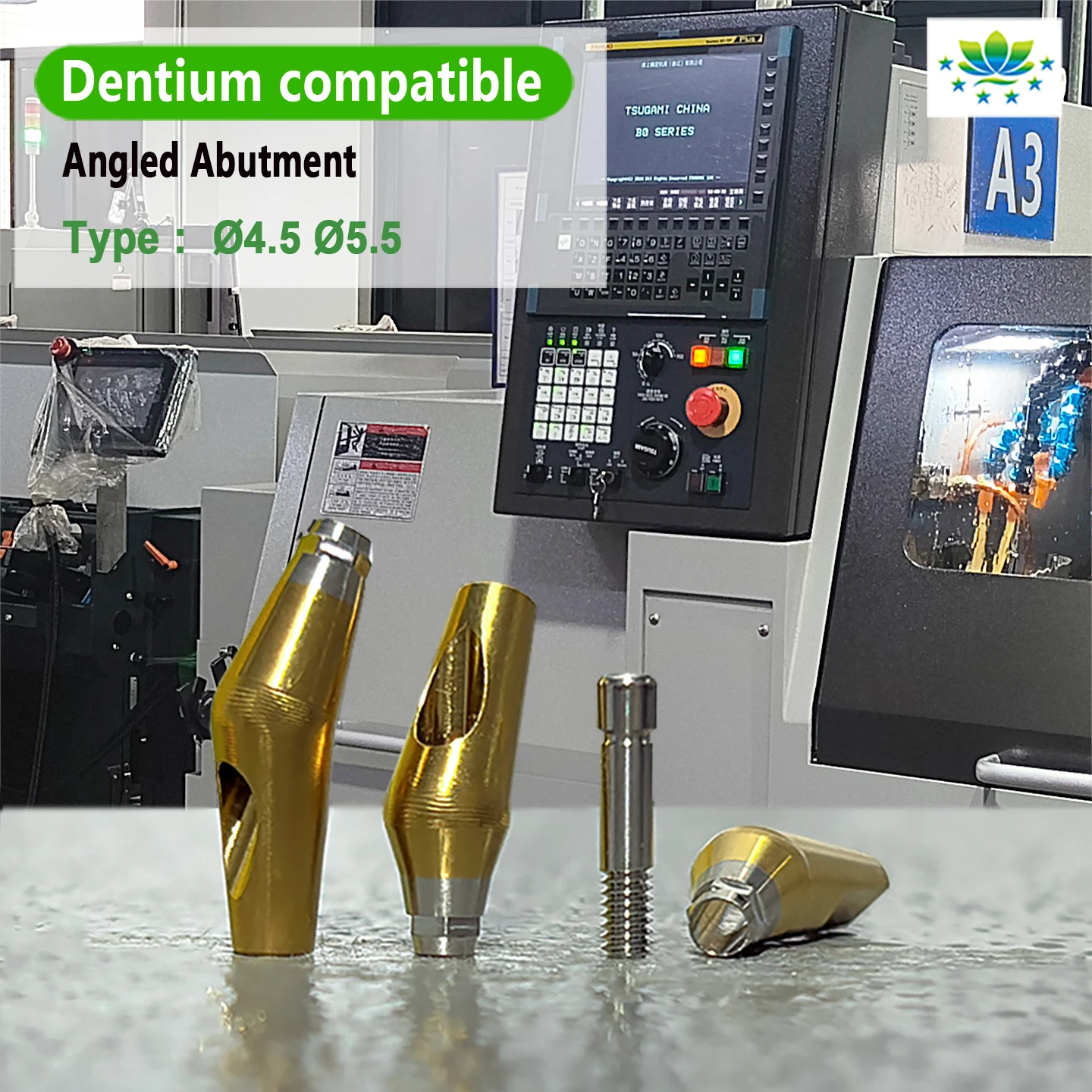 For Dentium Titanium Angled Abutment 15°/25° OEM ODM CAD/CAM Pre-Milled Custom Dental Abutment OEM ODM Factory Direct Fast Ship