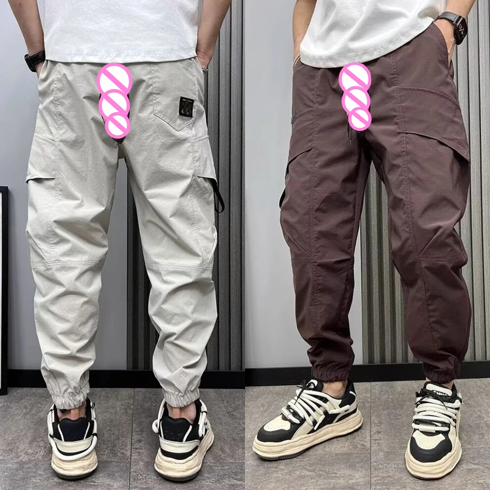 Ruffian Handsome Men Hiking Pants Big Pocket Invisible Open Crotch Outdoor Sex Overalls Men's Loose Casual Trousers High Street