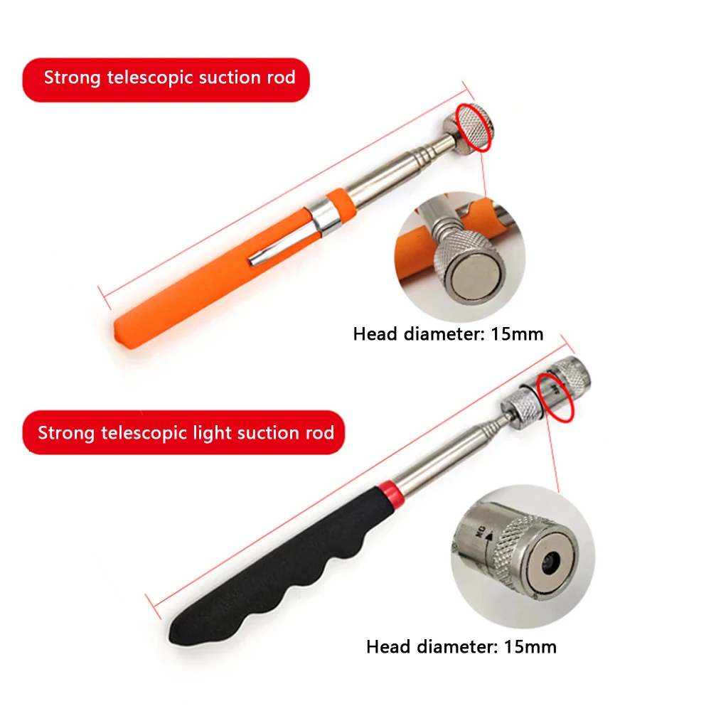 Mini Portable Telescopic Magnetic Metal Mirror Magnet Pen Flashlight Magnet Rod Part Picking Tool Ability to Pick Nut and Bolt