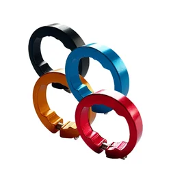 1pair Aluminum Alloy Mountain Road Bike Grips Fixing Ring End Lock Handlebar Lock Ring Cycle Practical Multicolored Accessories